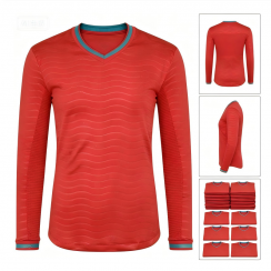 Portugal Long Sleeve Football Jersey Men Training Match Shirt 15Pcs