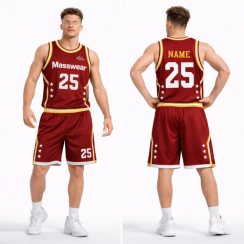 Star Pattern Retro Basketball Jerseys 3Sets
