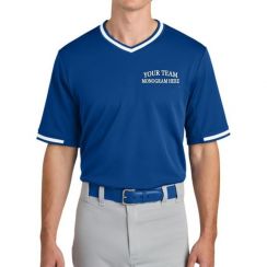 Elite Royal Blue Embroidered Baseball Jersey Silk Blend Performance Edition